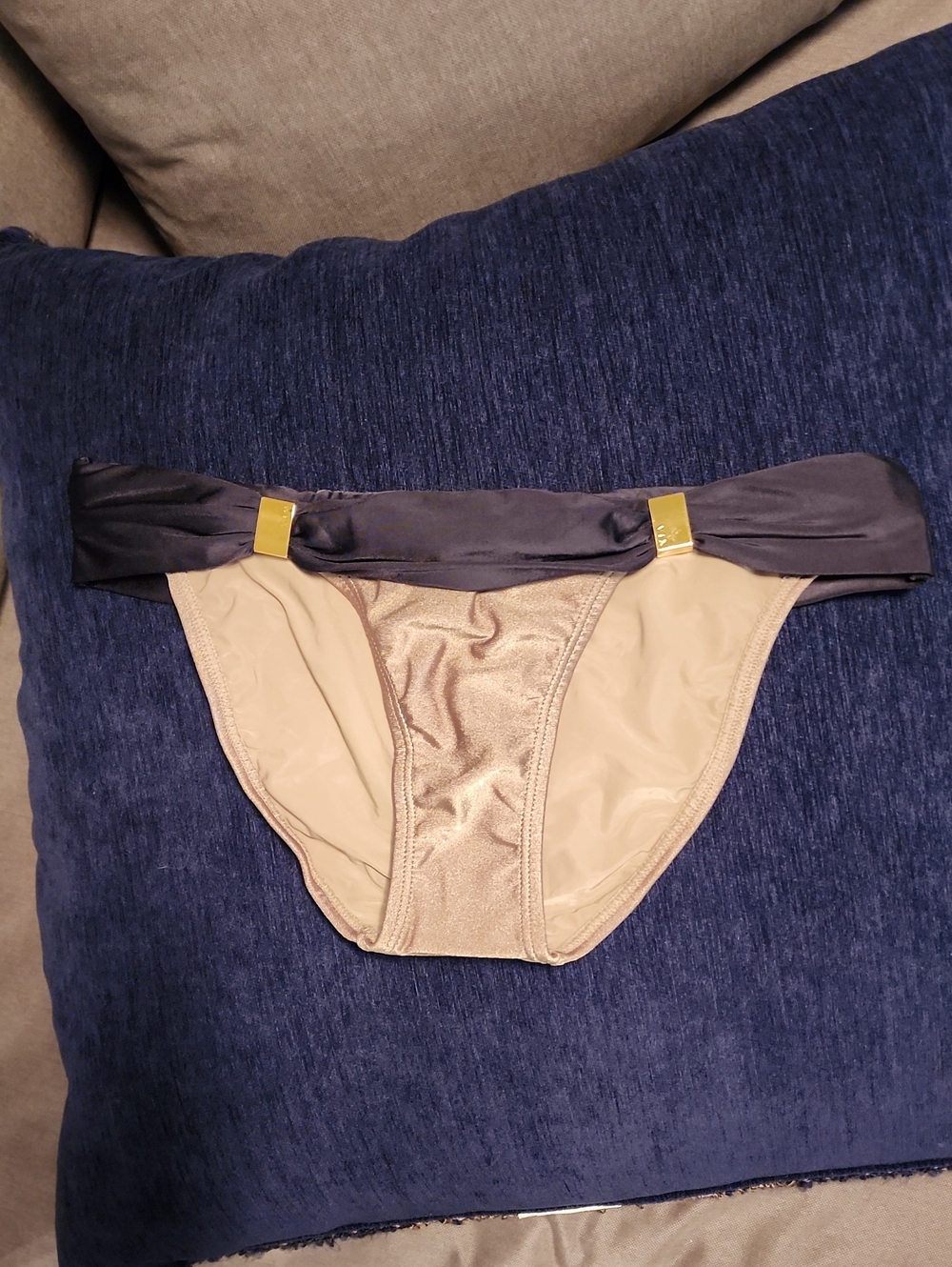 VIX PAULA HERMANNY bikini bottoms With Black & Gold Accents